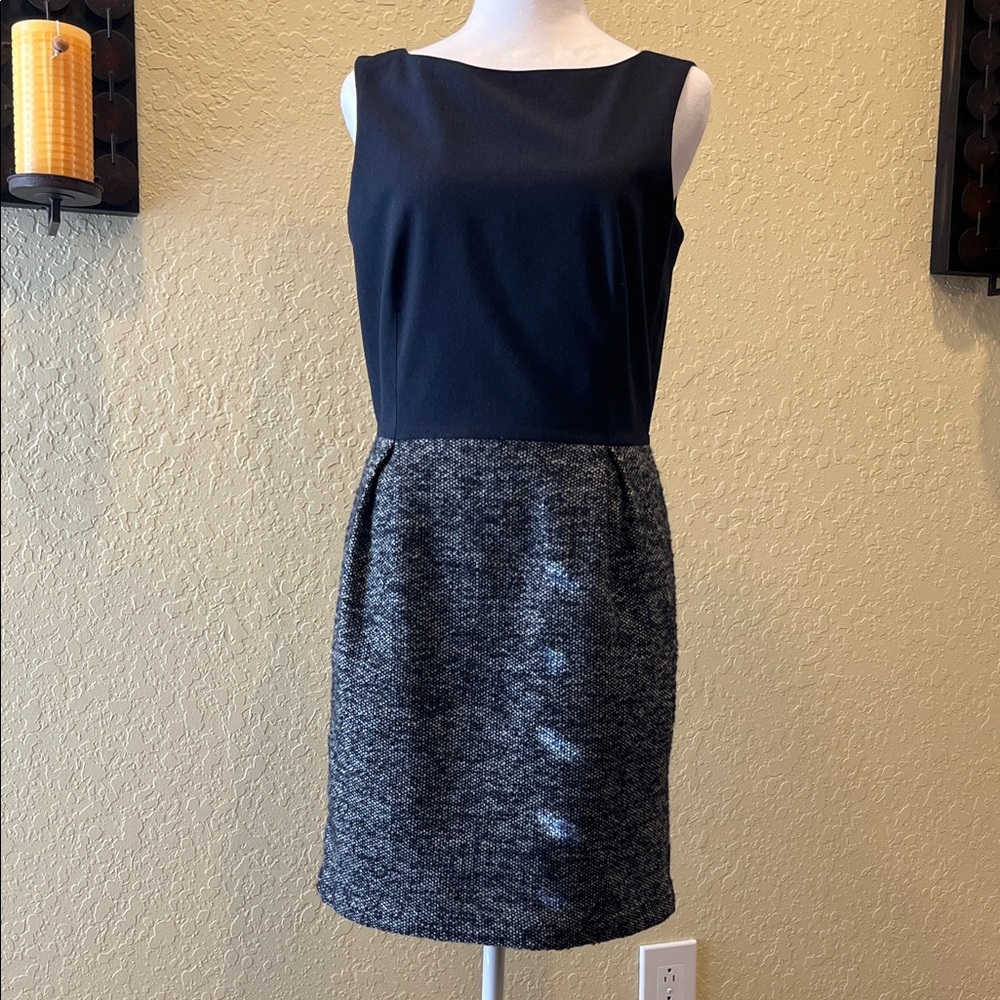 Versatile Black/Navy and Gray Sleeveless Dress…..add a necklace, scarf or jacket